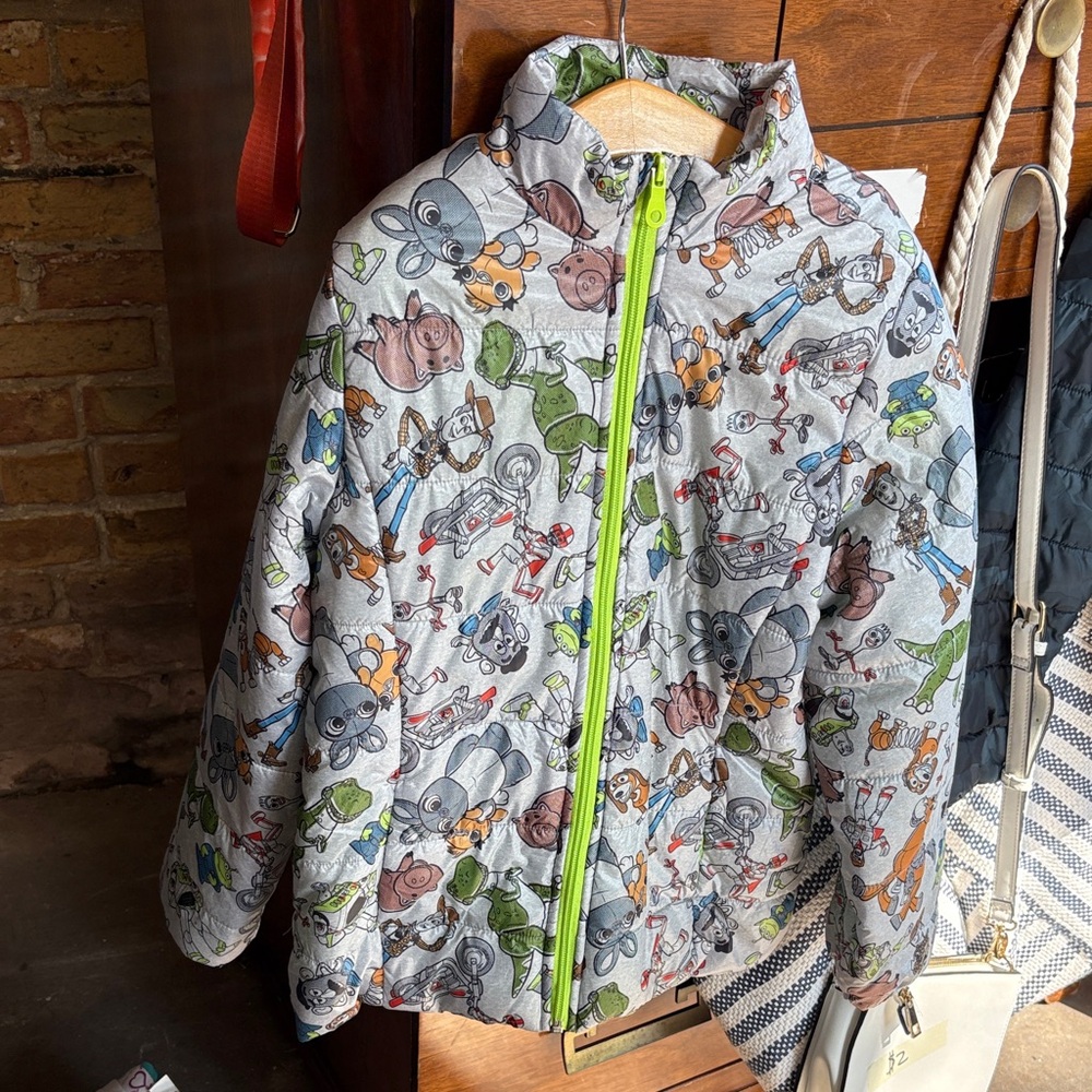 Disney Kids Puffer Jacket with Green Zipper